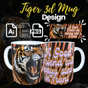 Tiger 3D Mugs Design
