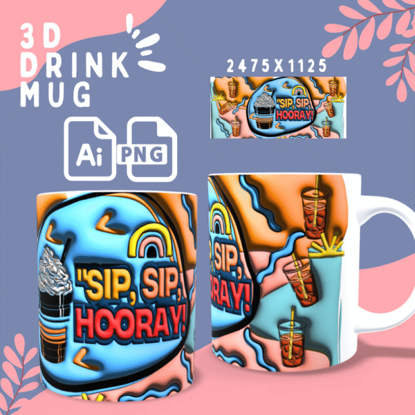 3d mugs drinks design