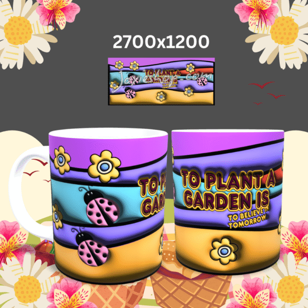 Blooming Joy Inflatable Garden Mug – 3D Printable Design (2 PNGs) - Image 3